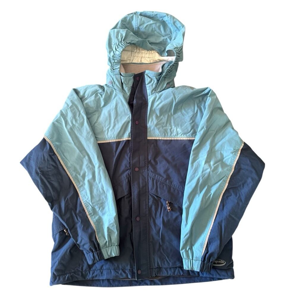 Vintage Patagonia Kids’ Jacket Fleece Lined Blue Size 12 - Picture 1 of 15